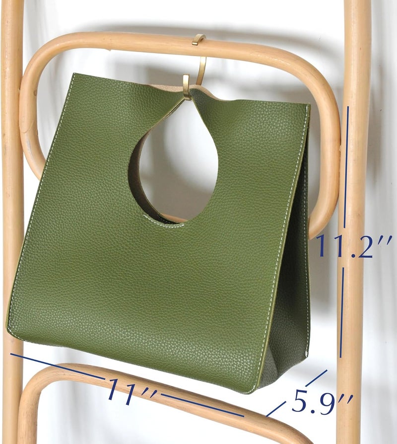 Hoxis Vintage Minimalist Style Soft Pu Leather Handbag Clutch Small Tote - Image 2